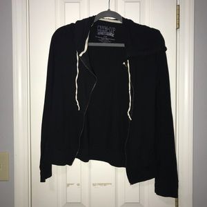 Black zip up hoodie sweatshirt size L